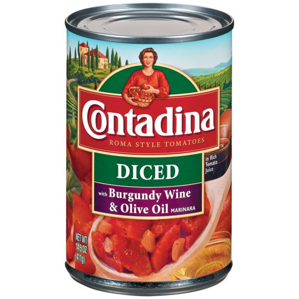 Contadina Diced Tomatoes With Burgundy Wine & Olive Oil, 14.5 Oz
