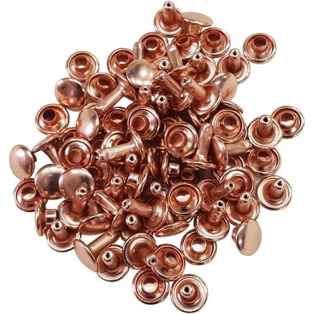 

Trimming Shop Double Cap Rivets Leather Rivets Tubular Metal Studs for Clothing Repair & Replacements Sewing Leathercrafts DIY Craft Projects 5mm x 5mm Rose Gold 100 Sets