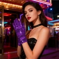 thumbnail image 2 of Sparkly Stage Performance Elegant Long Sleeve Evening Wear Shiny Glitter Hand Gloves For Girls, 2 of 4