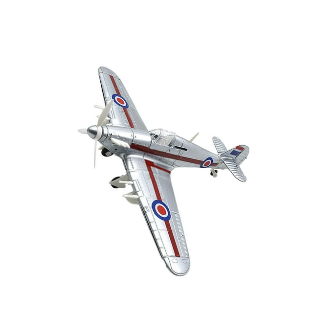 Ruiboury 1:48 Fighter Building Kits Educational Desktop Model Decor Ornament Aircraft silver 24x18cm