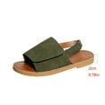 thumbnail image 7 of Viluyesy Flat Sandals for Womens, Peep Toe Slingback Ankle Strap Summer Fashion Casual Beach Shoes Army Green 8, 7 of 7