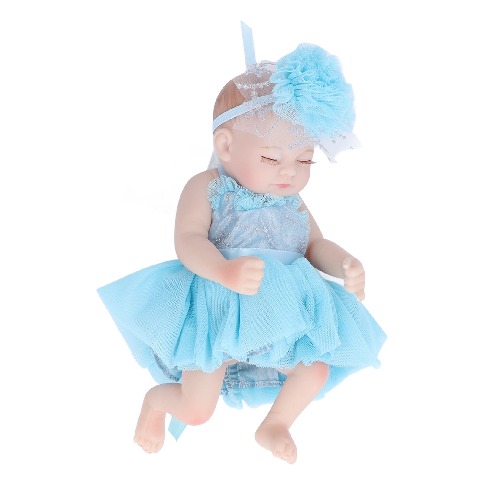 10inch Lifelike Reborn Baby Dolls in Blue Clothes Newborn Soft Silicone Doll 