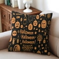thumbnail image 3 of Happy Halloween Pumpkin Throw Pillow Cases Spider Bat Pillow Cases Throw Cushion Cover Cushion Cases for Home Office Halloween Decor,20x20 Inch (2Pcs), 3 of 6