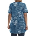 thumbnail image 6 of Fantaslook Plus Size Womens Tunic Tops Short Sleeve Casual Floral Shirts Swing Flare Dressy Blouses, 6 of 9