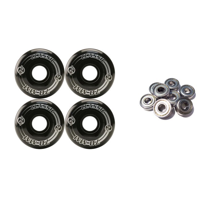 KRYPTONICS CLASSIC 70MM 80A BLACK Longboard Skate Wheels + ABEC 9