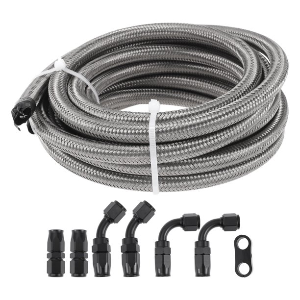 Kit de línea de combustible AN-4 de Unique Bargains 15 pies, manguera de vacío y adaptadores