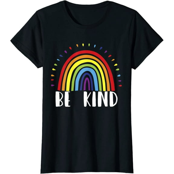 Women Tops Rainbow Be Kind Movement Shirt Casual T-Shirt