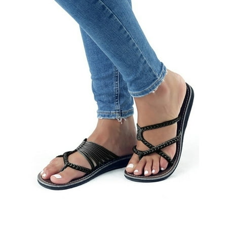 Open Toe Casual Sandal - Women Breathable Open Toe Bandage Flat Sandal Casual High Quality Beach Slipper
