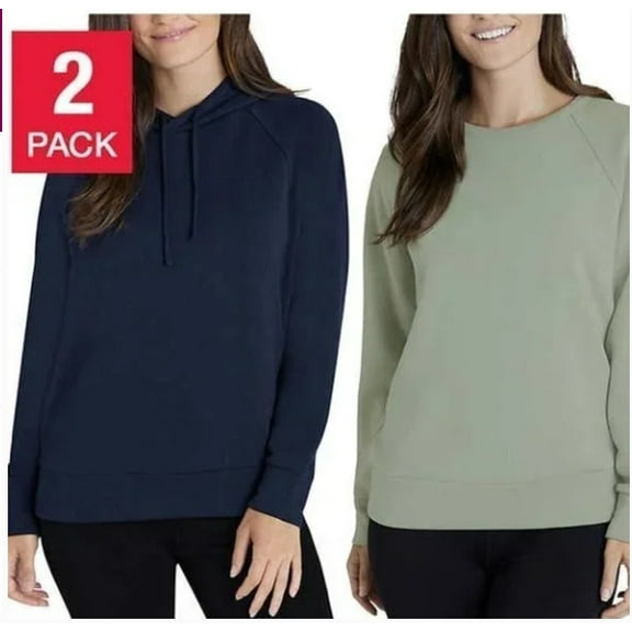 Eddie Bauer Ladies Crewneck & Hoodie, 2 PK