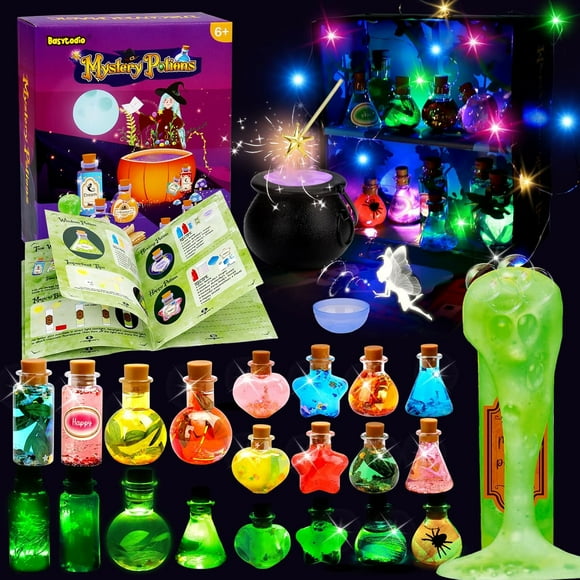 czcpp-Mystery Fairy Potions Kit Craft for Kids, Glow Potion Making Kit with 20 Magic Mixed Potion Bottles Colorful Light Strips Party Favors Birthday Gifts Toys for 6 7 8 9 10+ Year Old Girls Boys