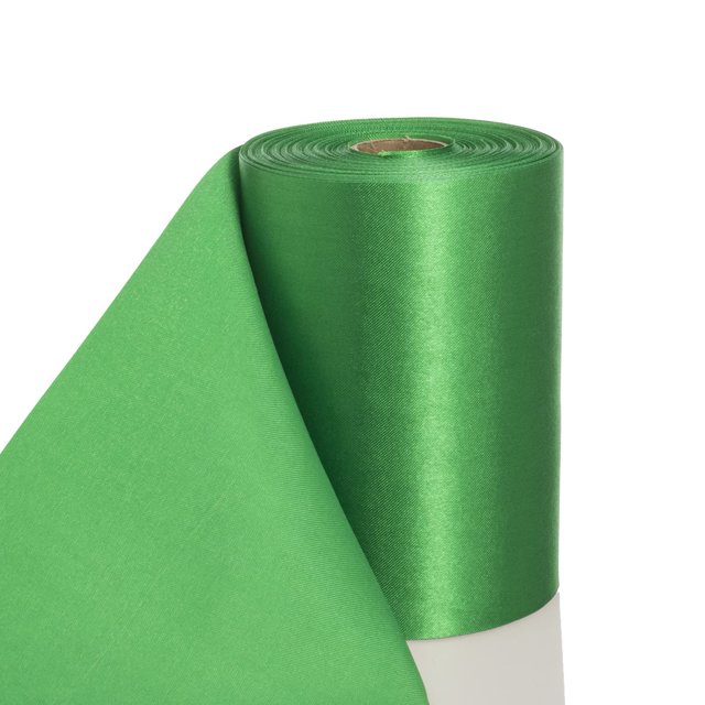 Cinta decorativa de satén ATRBB de 10 cm de ancho y 25 m, color verde