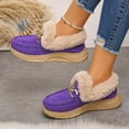 thumbnail image 5 of Pandaie Women's Slip on Loafers Fleece Lined Fuzzy Warm Winter Snow Boots Arch Support Indoor Outdoor Casual Walking Shoes Purple 6.5, 5 of 8