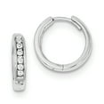 thumbnail image 1 of Sterling Silver Rhodium Diam. Hoop Earrings QDX126, 1 of 2