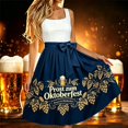 thumbnail image 2 of Arlun Oktoberfest Print Midi Skirts for Women High Waisted Bow Drawstring Belt Flowy Pleated Skirts Loose Comfort Fashion Festival Below Knee Casual Skirts 2026 Summer 3-Dark Blue One Size, 2 of 4