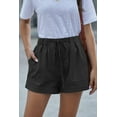 thumbnail image 2 of Women Comfy Drawstring Casual Elastic Waist Pure Color Shorts Summer Beach Lightweight Short Pants with Pockets, 2 of 6