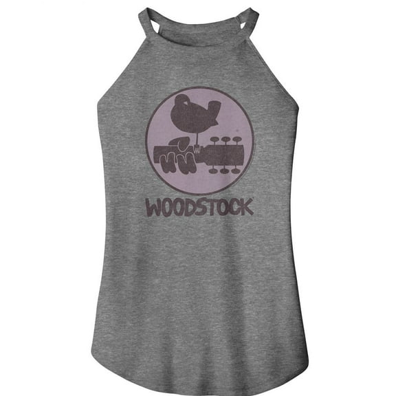 Woodstock Logo Gray Frost Women's Sleeveless Rocker Tank Top