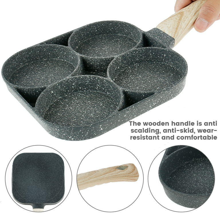 4 Hole Medical Stone Non-Stick Frying Pan Divided Egg Omelette