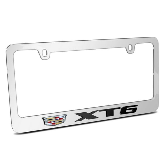iPick Image for Cadillac XT6 in 3D Mirror Chrome Metal License Plate Frame, Official Licensed