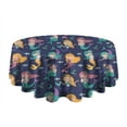 thumbnail image 5 of Dark Blue Mermaid Princess Pattern Round Tablecloth 60"x60",Wrinkle Wipeable Table Cloth for Kitchen Dining Room Picnic Patio Party, 5 of 6