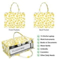 thumbnail image 2 of Large Capacity Tote Bag,Yellow Lemon Fruit Slices White Pattern Handbag Fashion Luxury Tote Bag,15.7"x13"x 5.1" Inches,Laptop Compatible, 2 of 6
