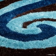 thumbnail image 5 of Allstar Brown Shaggy Area Rug with 3D Blue Spiral Design. Contemporary Formal Casual Hand Tufted (7' 6" x 10' 5"), 5 of 7