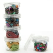 Storage Containers Stackable Interlocking Detachable 5 For Beads Crafts Medicine Small Items 2" Round