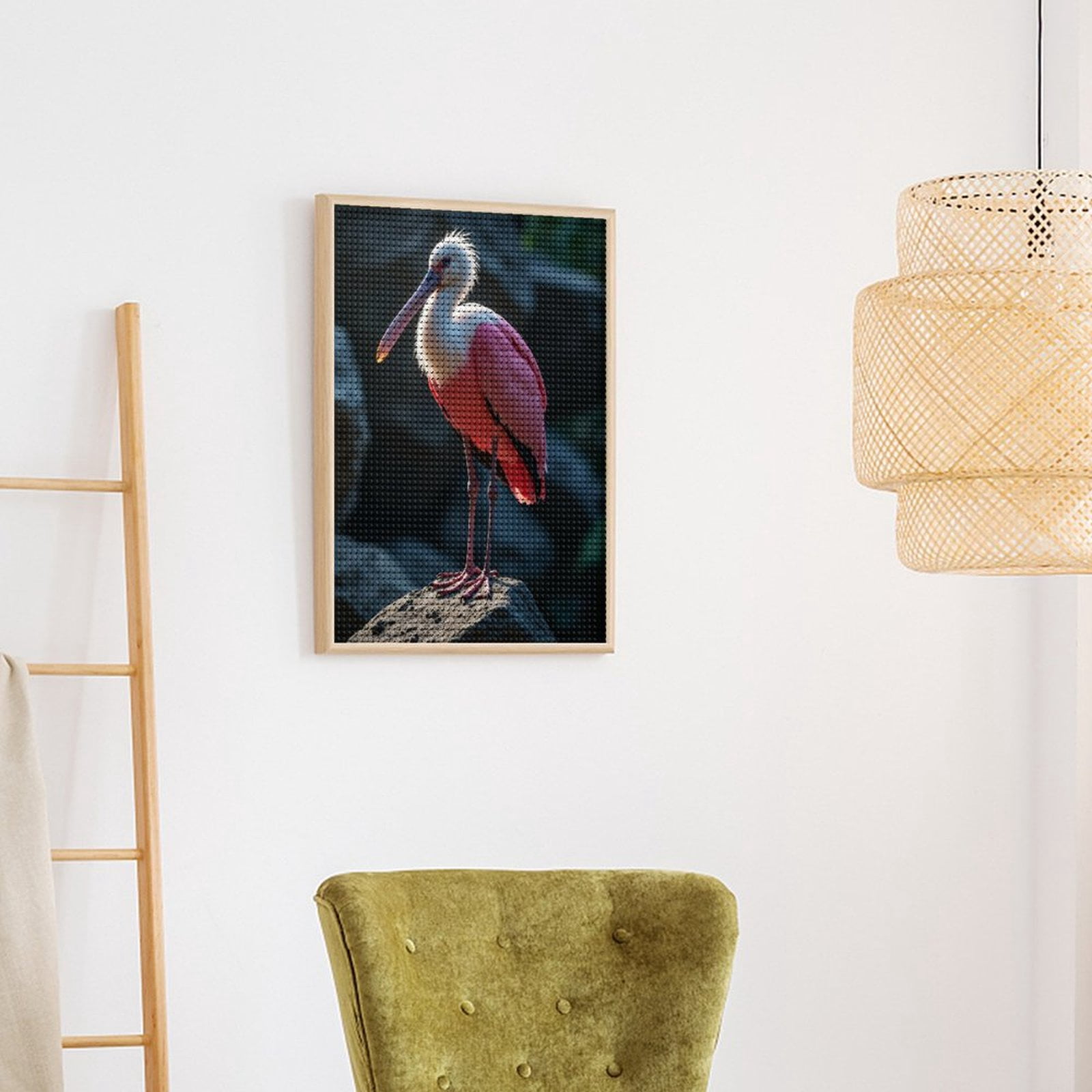 Diamond Art Kit for Adults, Feathered Elegance On Rocks Diamond Painting for Adults Beginners, 5D DIY Diamond Art Painting Kits, Colorful Diamond Painting Craft for Home Decor 12x16