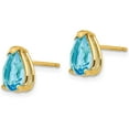 thumbnail image 2 of 14k Yellow Gold 8x5.2mm Pear Blue Topaz Earrings - 9mm, 2 of 6
