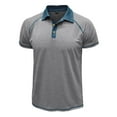 thumbnail image 4 of pstuiky camisetas de manga corta para hombre, Blusa de manga corta con cuello vuelto, transpirable, con botones y color liso para hombre camisetas de hombre xxl, 4 of 7