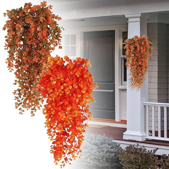 Artificial Faux Bougainvillea Wall Hanging Vine, 2PCS Silk Flowers with Green Leaves, UV-Resistant Indoor & Outdoor Home, Wedding, Garden, Patio Décor