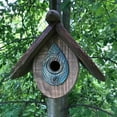 thumbnail image 2 of Creative Leaf Shape Bird House Beautiful Bright-colored Wood Bird Nest for Garden, 2 of 8