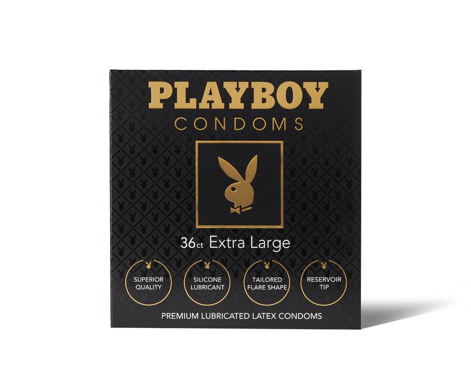 Playboy Extra Large Condoms, Flare Shape, Premium Lubricant, 36 ct