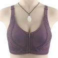 thumbnail image 2 of Xmarks Everyday Zipper Bras - Women's Front Easy Close Builtup Sports Push Up Bra with Padded for Middle Aged Women - Purple 38/85, 2 of 5