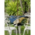 thumbnail image 2 of Outdoor Tablecloth with Umbrella Hole and Zipper, Black Christmas Round Table Cloth 60 Inch Waterproof Tablecloth, Xmas Tree Snowflake Farmhouse Picnic Table Cover for Patio Camping, 2 of 7
