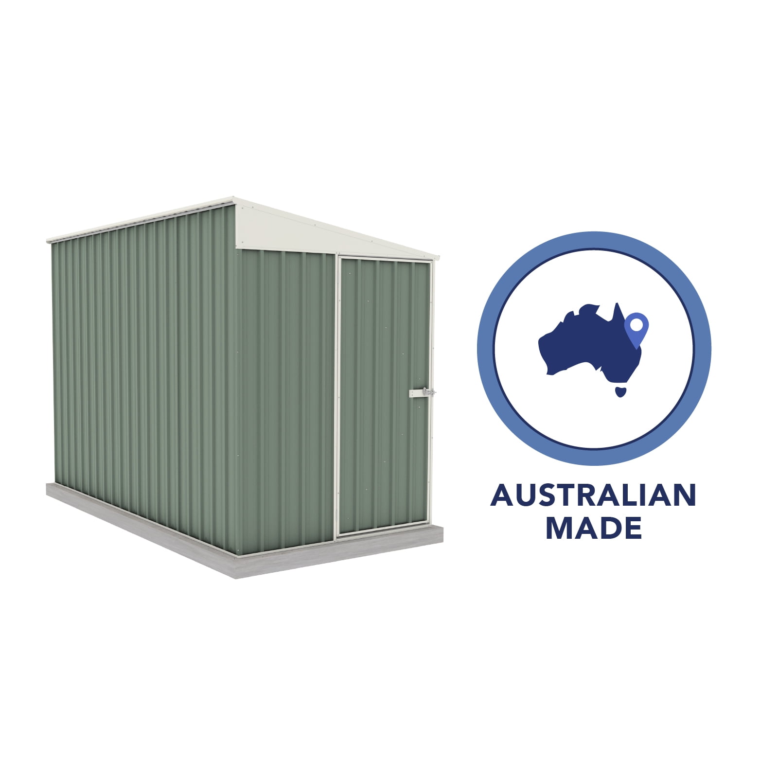 Absco Durango 5' x 10' Metal Bike Shed - Pale Eucalypt