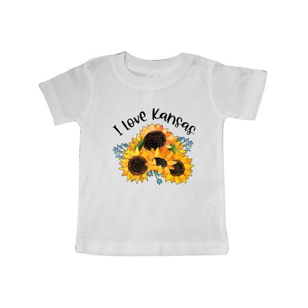 

Inktastic I Love Kansas with Sunflowers Gift Baby Boy or Baby Girl T-Shirt