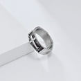 thumbnail image 4 of HIJONES Men's Stainless Steel Punk Rectangle Raised Faith Cross Engraved Signet Rings Gothic Titanium Biker Band Silver Size 13, 4 of 6