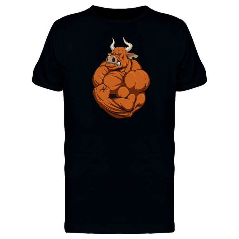 Strong Bull Big Biceps T-Shirt Men -Image by Shutterstock, Male 4X 