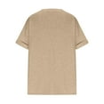 thumbnail image 4 of ZQGJB Womens 3/4 Sleeve Tops Casual Dressy Plus Size Summer Elbow Length Sleeve V Neck Pullover Tshirt Loose Fit Soft Cotton Tunic Shirts with Pocket Z01-Khaki XXXL, 4 of 5