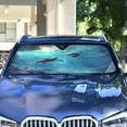 thumbnail image 5 of Foldable Car Windshield Sunshade UV Sun Visor Protector Blocks UV Rays Keeps Vehicle Cool 57x31.5 Inch Two Ethereal and Lovely Turtles, 5 of 8