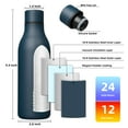 thumbnail image 4 of BJPKPK Insulated Water Bottles, 18 oz Stainless Steel Metal Water Bottle with Strap, BPA Free Leak Proof Thermos, Mugs, Flasks, Reusable Water Bottle for Sports & Travel, Navy Blue, 4 of 7