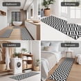 thumbnail image 5 of Black White Triangle Checkered Pattern Kitchen Rugs Sets Of 3,Kitchen Runner Rugs Non Skid Washable,Decorative Kitchen Floor Mats for Kitchen,Sink,Laundry,17"x30"+ 17"x47" + 17"x59", 5 of 6