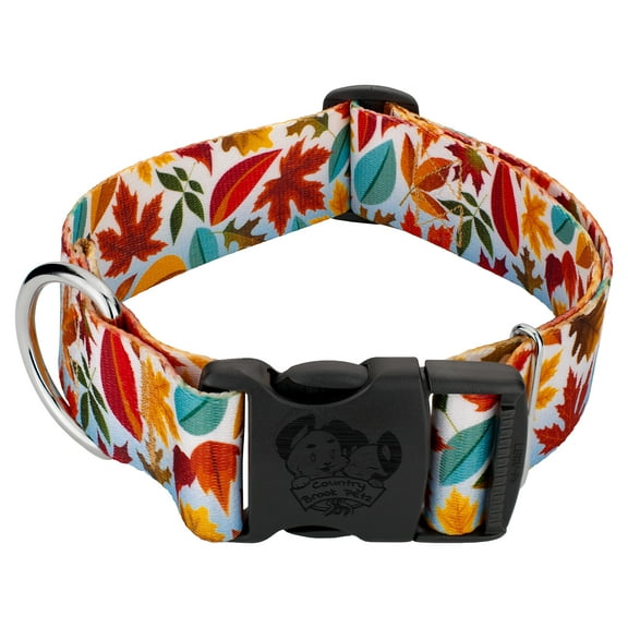 Country Brook Petz® 1 1/2 inch Deluxe Brisk Autumn Dog Collar, Large