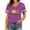 AB216 Light Purple, variant on Halloween Short Sleeve T Shirts For Womens Pumpkin Print V Neck Graphic Tops Trendy Ladies Halloween Theme Party Clothes Light Purple Size M