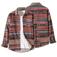 thumbnail image 2 of LYXSSBYX Mens Flannel Shirts Clearance Men's Printed Lapel Fashion Printed Shirt Jacket, 2 of 7