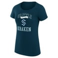 thumbnail image 2 of Women's G-III 4Her by Carl Banks Navy Seattle Kraken Super-Slim Fit Lightweight Team Logo Graphic T-Shirt, 2 of 3