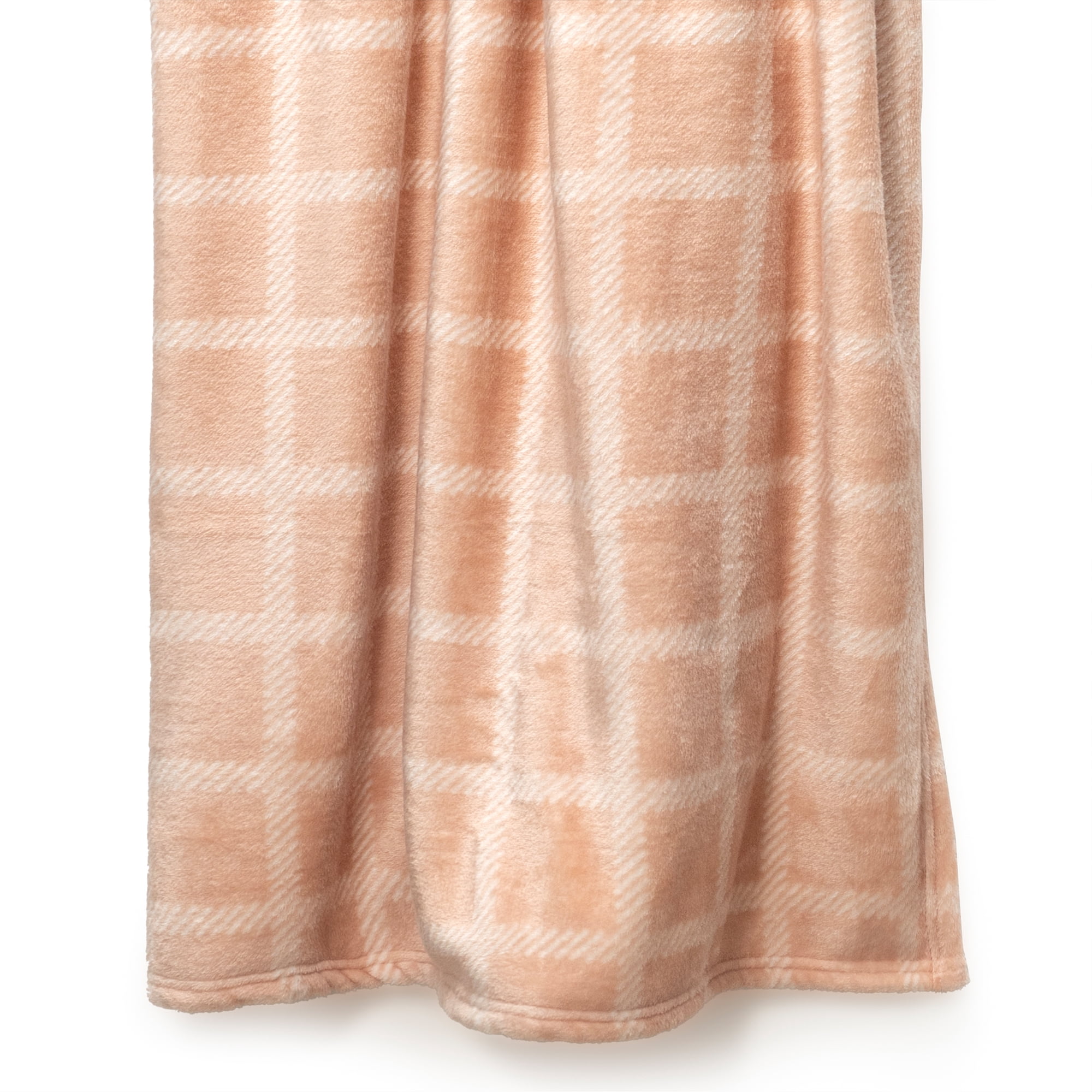 Fleece Throw Blanket - 50x60 Inch - Modern Dash Windowpane Design - Ultra Soft Warmth - Pink