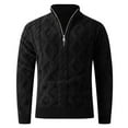 thumbnail image 5 of Kalauyu Mens Quarter-Zip Pullover Sweater Casual Mock Neck Cable Knitted Winter Warm Chunky Sweaters, 5 of 7