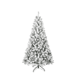 thumbnail image 4 of Tcbosik Artificial Flocked Christmas Tree, 4ft Unlit Xmas Tree with 233 Branch Tips, Holiday Décor with Metal Stand, Green & White, 4 of 9