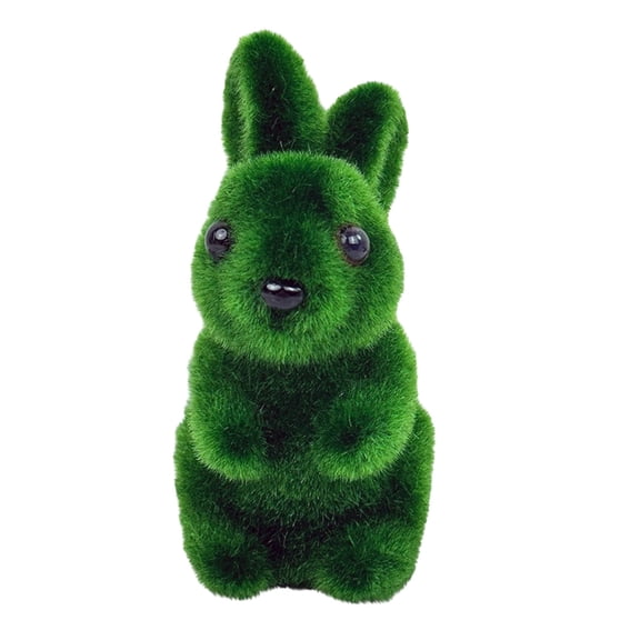 Artificial Decor Lifelike Green Bunny Statue Indoor Outdoor Shelf Garden Tabletop Spring Easter Decoration
